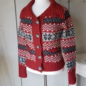 Aeropostale Nordic Button Front Cardigan Sweater